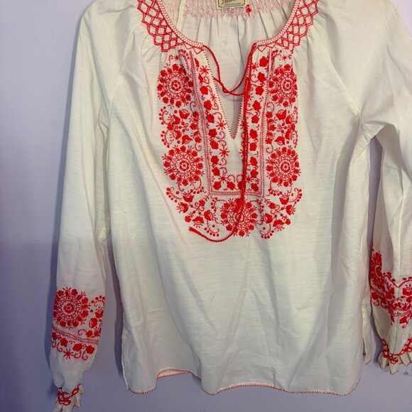 Vintage Swiss Embroidered Blouse, Size S - Picture 10 of 11